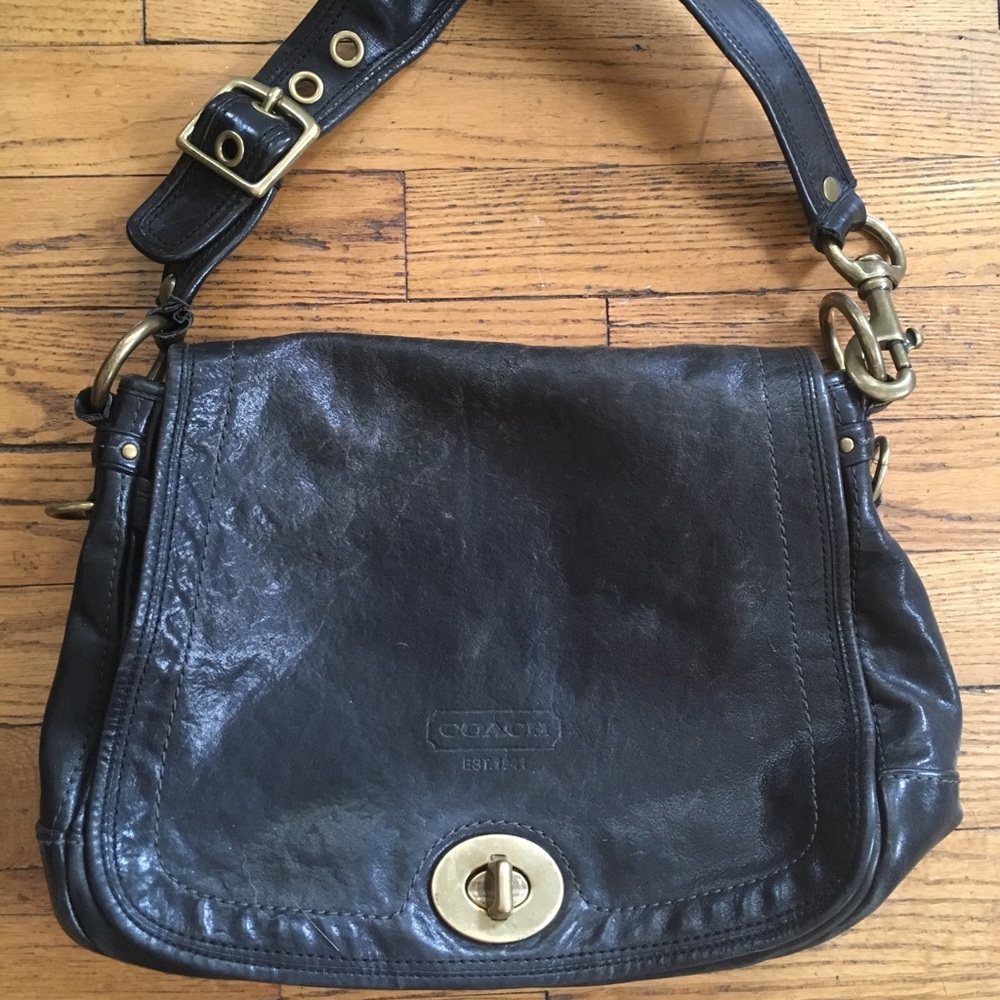 Leather coach purse.
